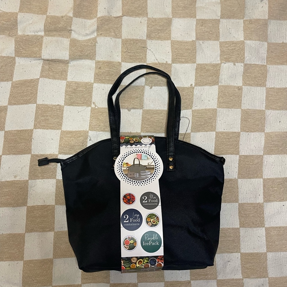 Black Lunch Bag with Containers